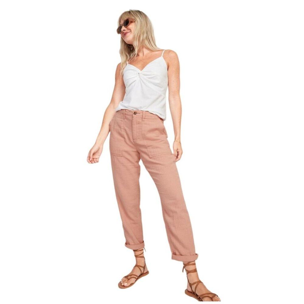Old Navy Coastal Plain High-Waisted Slouchy Cropped Tapered Workwear Pants 22 NE